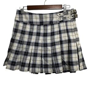 VTG Gap Mini Pleated Plaid‎ Wool Skirt Schoolgirl Lined Y2K Women's 4 Academia